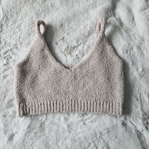 Fashion Nova Tan Fleece Crop Sz L